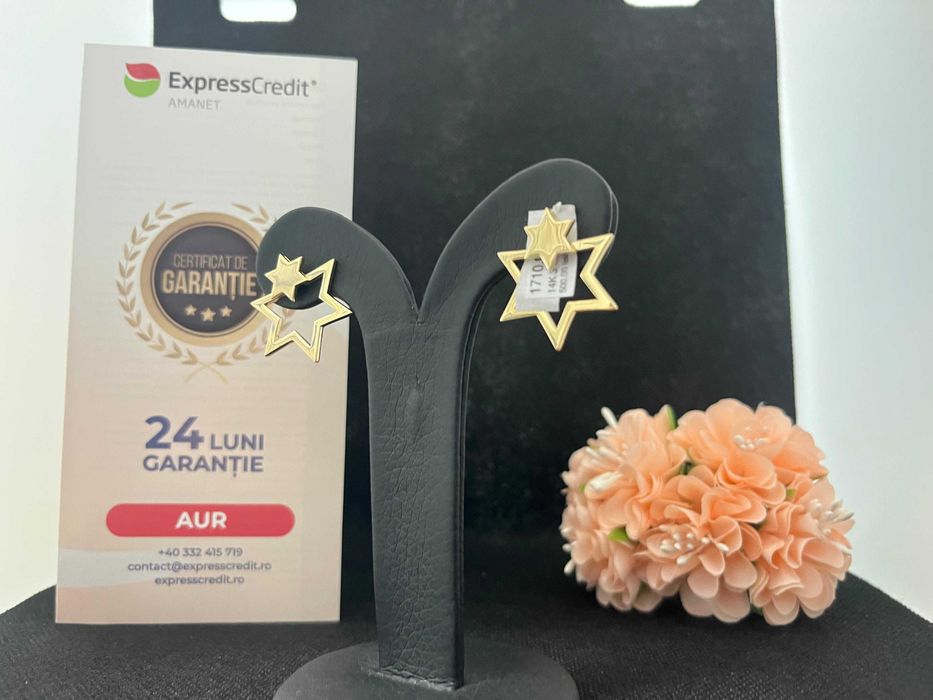 Cercei Aur 14k 3.42g (AG16 Moldova b33053.2)-Garantie 2 ani!