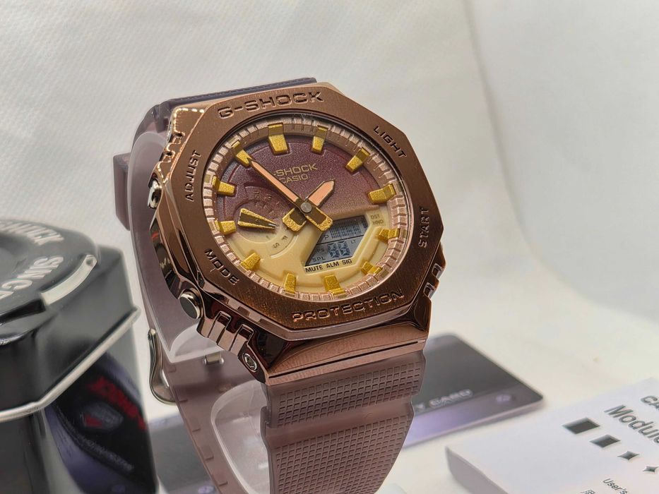 Ceas Sport Barbati Casio g shock GM 2100 Metal-Rubber, DIGI BRONZE Edition .Nou, Garantie 2 ani
