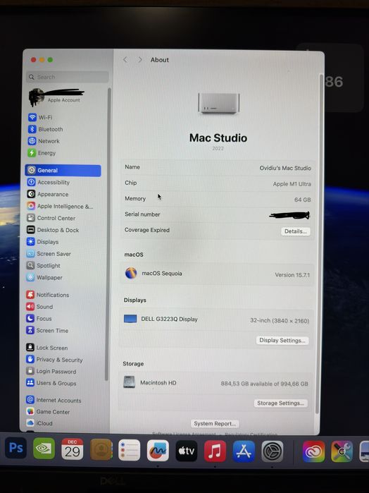 Mac Studio M1 Ultra 64 GB RAM 1T
