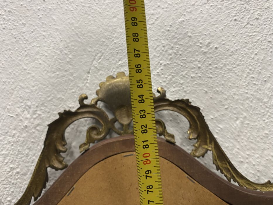 Голямо стеннo огледало дърво месинг класически стил Франция 1940 1955