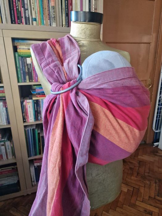 Sling cu inele, material respirabil din bumbac