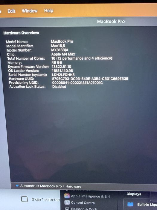 Macbook Pro 16” M4 Max CTO Full Spec