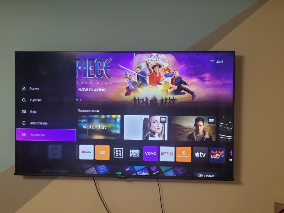 55" Hisense 4K Smart TV – Ultra HD, HDR, Wi-Fi, отлично състояние