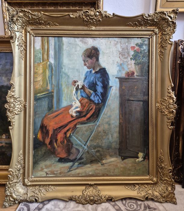 Tablou ulei pe carton Ipolit Strămbu.