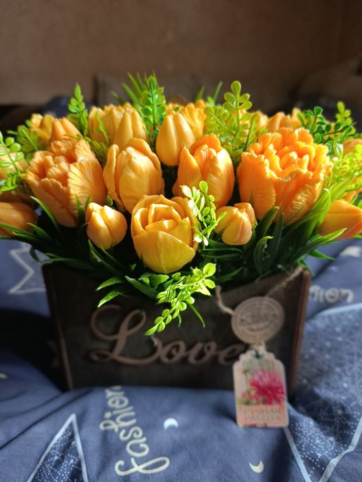 Очаровательные тюльпаны из мыла!!!