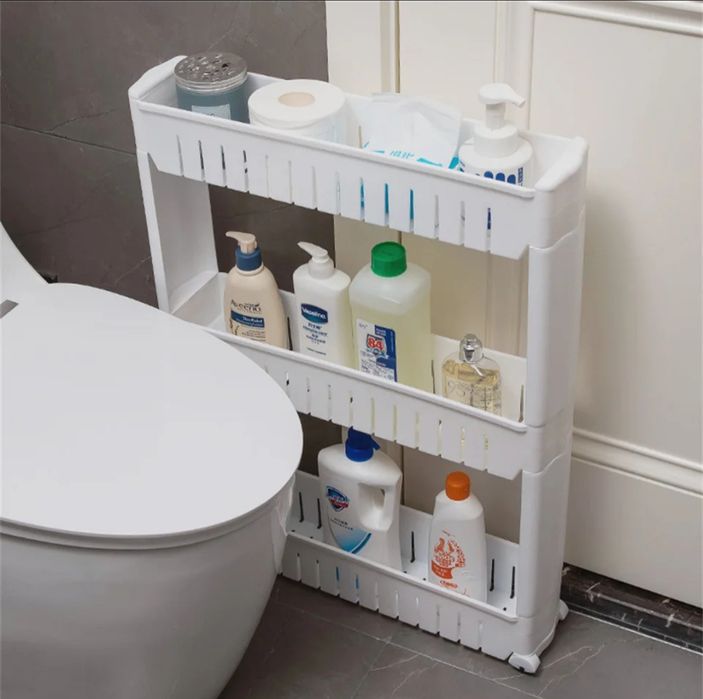 Этажерка узкая на колёсиках