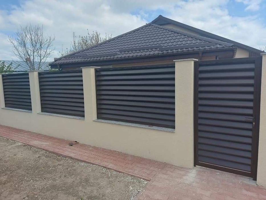 Garduri din sipca metalica, plasa, tabla, BCA, panou tip jaluzele