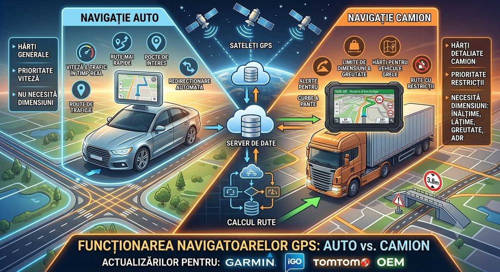 Actualizare GPS Hărți Navigație Auto & Camion Garmin, IGO, TomTom, OEM