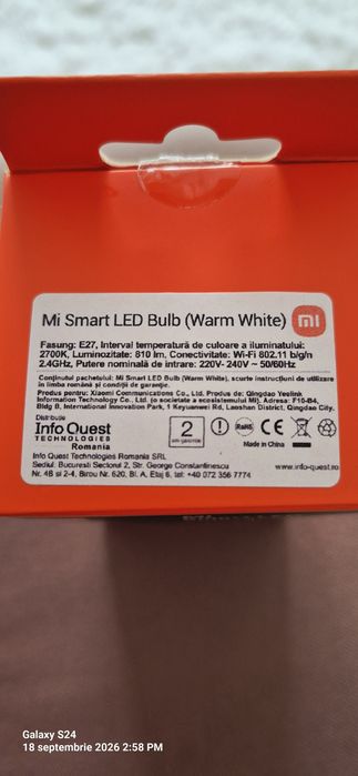 Bec inteligent de la Xiaomi, modelul Mi Smart LED Bulb