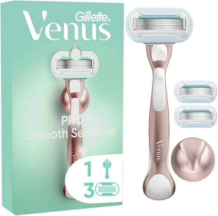 Самобръсначка Gillette Venus Deluxe Smooth Sensitive + 3 Резервни Остриета
