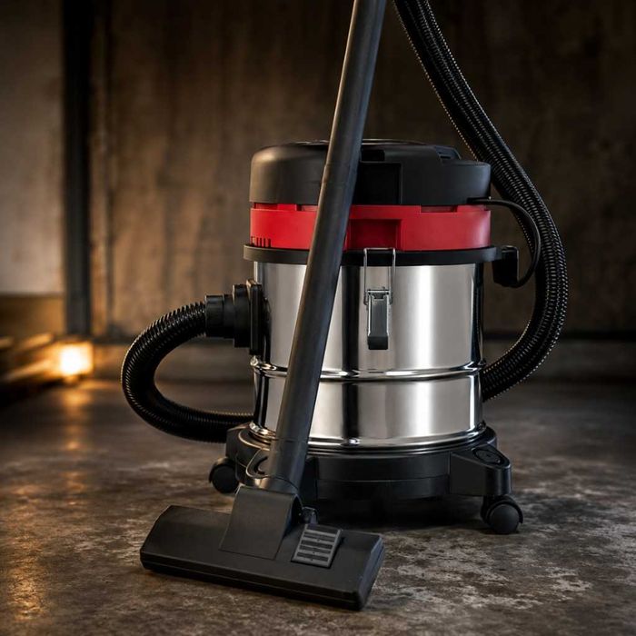Прахосмукачка KraftRoyal 601-B20 за сухо и мокро почистване - 1200W, 20L, неръждаем резервоар, функция издухване