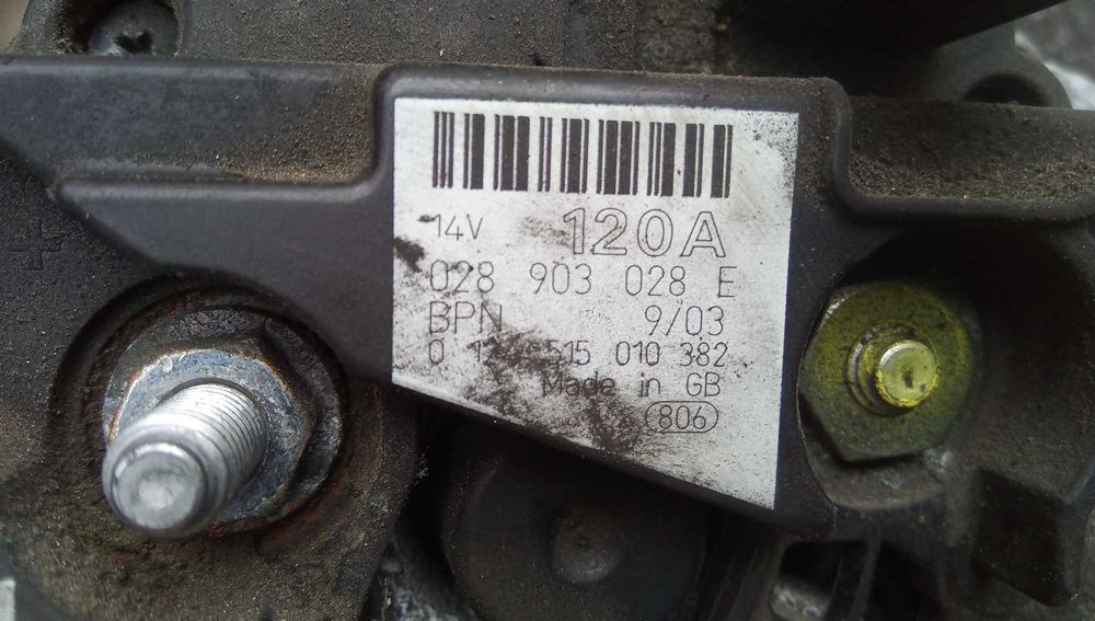 Alternator VW Sharan / Ford Galaxy /Seat Alhambra 1.9 TDI 2001-2006