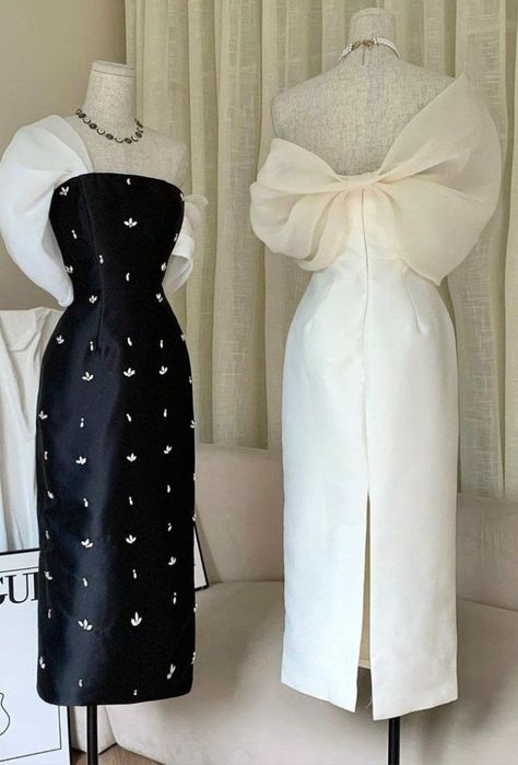 Платье вечернее чёрное (сзади тоже чёрное, только бант белый)