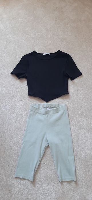 Set pentru fete, colanti scurti ZARA si tricou NewYorker/13ani
