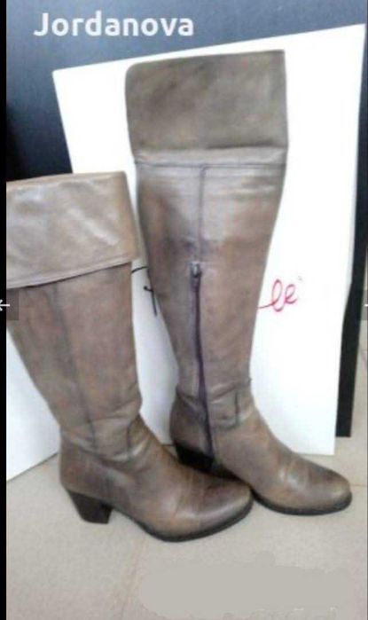 Ботуши от естествена кожа, височина с възможност над коляното, №36