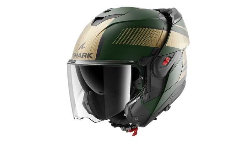 Модуларна Отваряема  мото каска за мотор SHARK OXO SIKTER Green/Golden