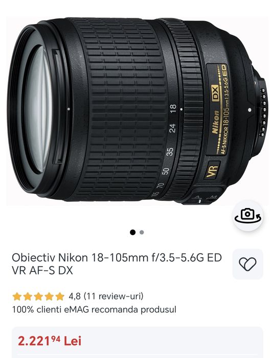 Obiectiv  Nikon Dslr 18 -105