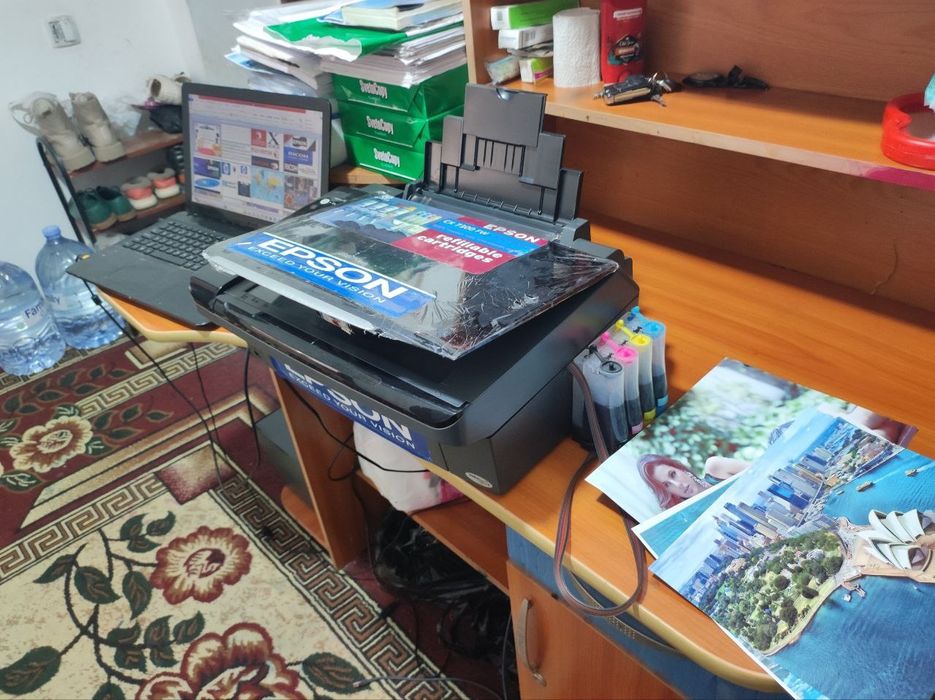 Epson 7300 rangli kopiya skanerli printer aybi yoq xarajat yoq idialni