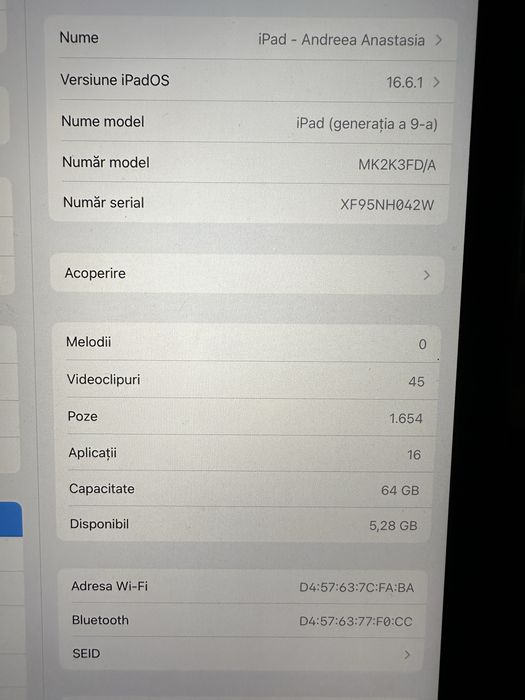 Ipad generatia a 9 a