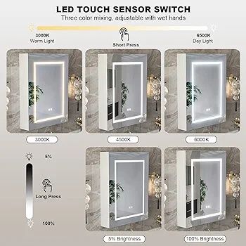 LED огледало с шкаф и функция против изпотяване