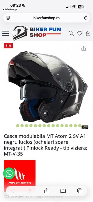 Casca Moto MT , modulabila ( flip )