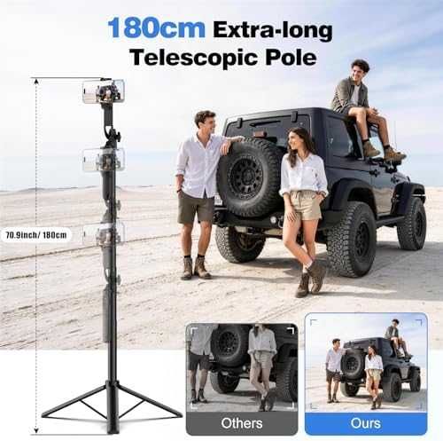 Нов 180см алуминиев трипод + селфи стик 2 в 1 Bluetooth с дистанционно