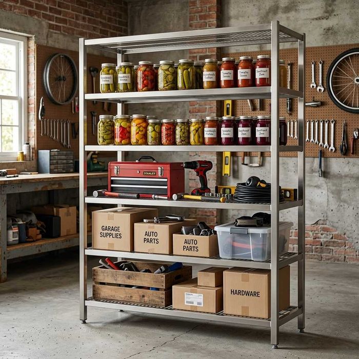 Стеллаж металлический нержавейка Усиленный  Stellaj Nerjaveyka