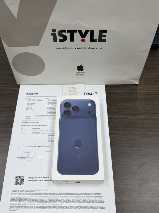 КАТО НОВ 512GB iPhone 17 Pro Max Гаранция iStyle 2027 Blue