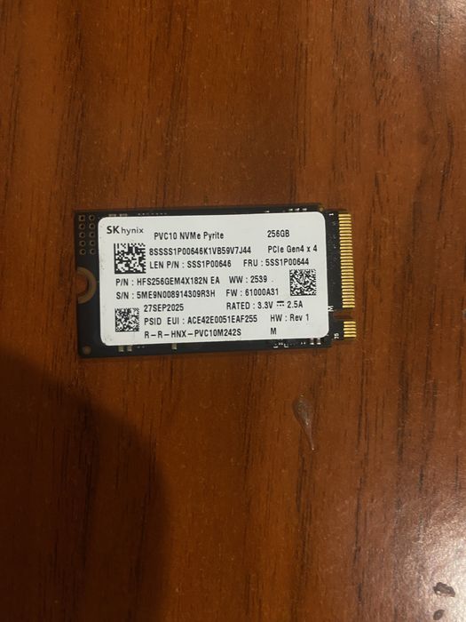 Ssd 256GB SK hynix NVMe Pyrite M2