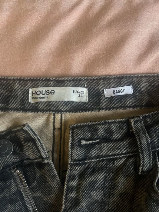 Blugi Baggy Leopard Print Streetwear
