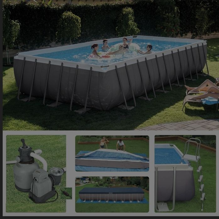 Set Piscina Intex Ultra Metal 732 x 366 x 132 cm cu Pompa 7.900 l/h Se