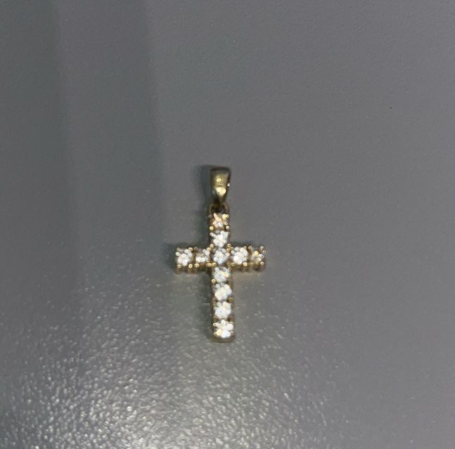 Pandativ tip cruce aur 14 k cu pietre semiprețioase