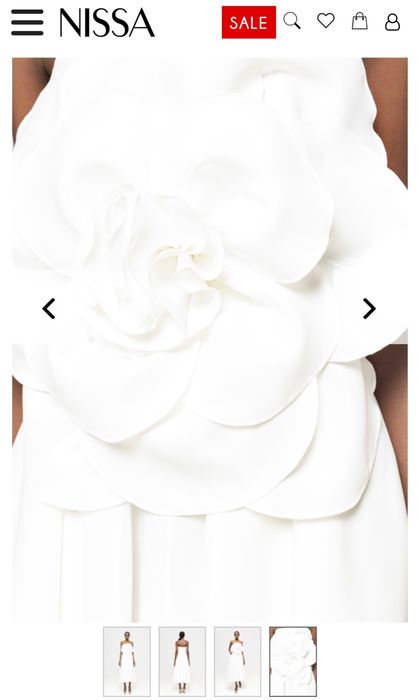 Rochie elegantă NISSA din tafta cu floare pe bust – mărimea 38