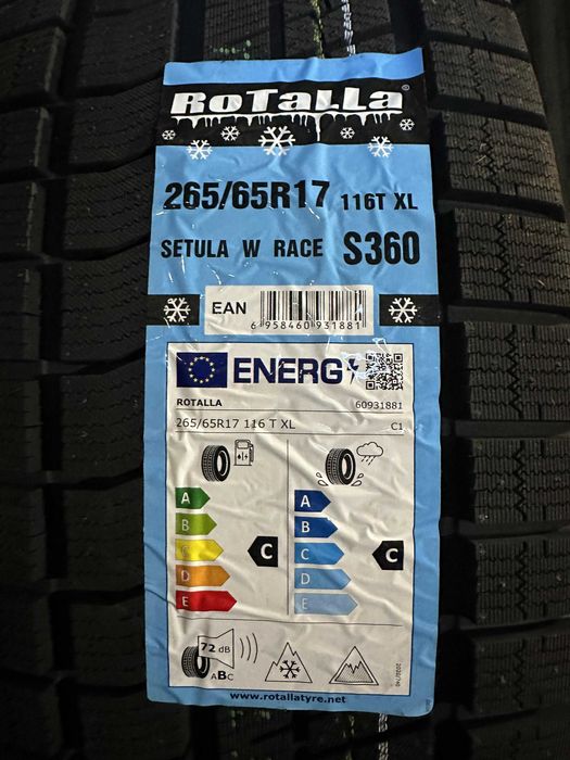 Нови Зимни Гуми ROTALLA SETULA W RACE S360 265/65R17 116T XL НОВ DOT
