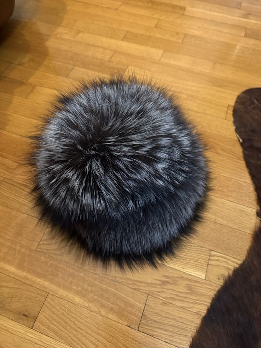 Caciula blana vulpe 100%naturala