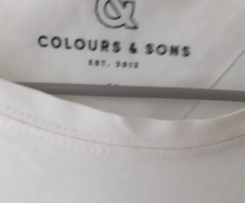 Tricou Colours & Sons (original), marimea M,  alb cu flamingo