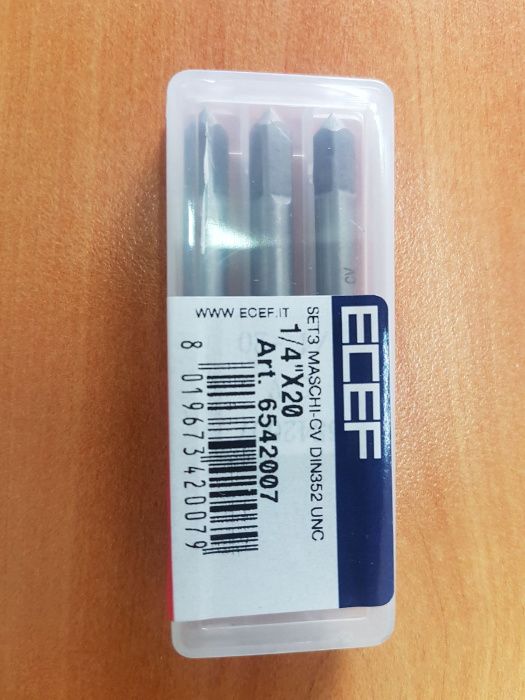 Метчици ръчни UNC комплект 3 бр. ECEF - Италия