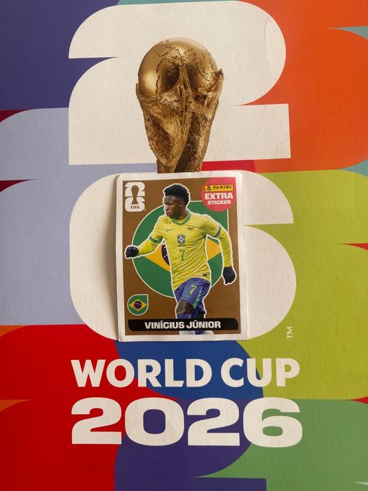 Vinicius Jr extra sticker bronze panini world Cup 2026