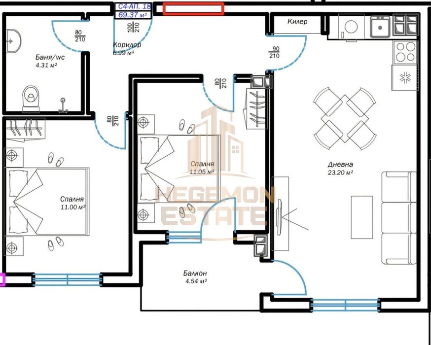 3-стаен в Варна-м-т Пчелина площ 80 цена 133900