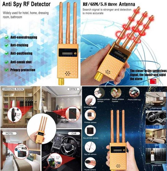 Автомобил Анти Шпионски Детектор Микрофон Скрита Камера Скенер Тракери