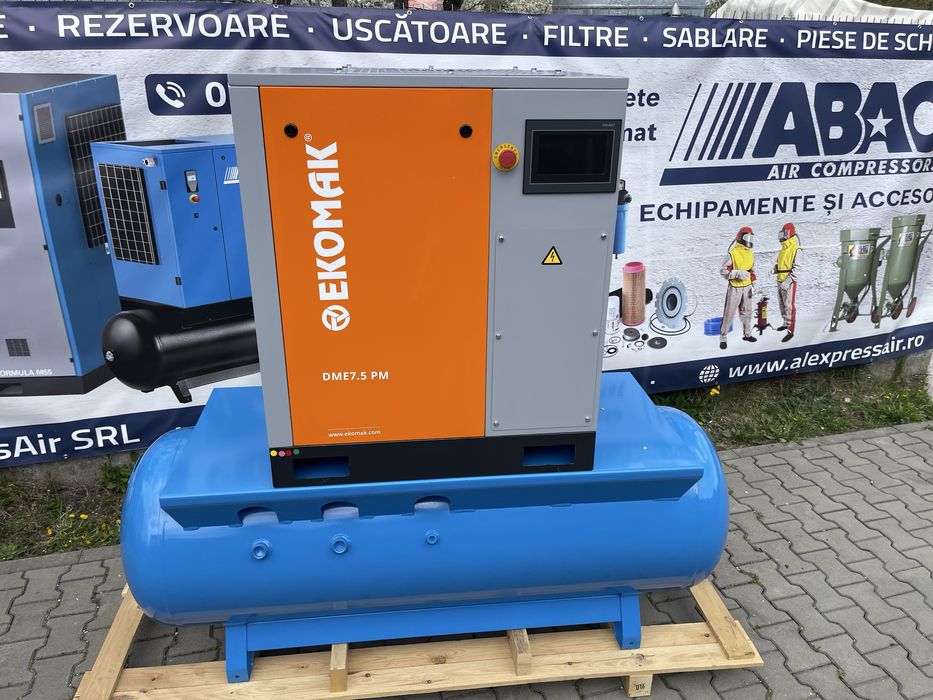 Compresor cu surub EKOMAK 7,5kw /Rezervor 500l /Inverter /Magneti perm