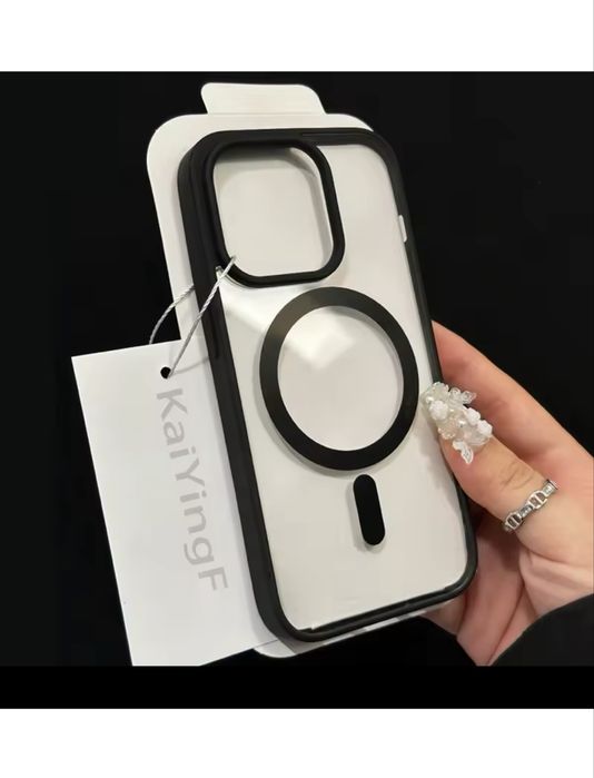 Iphone 17/16E/16/15/PRO/MAX/PLUS Husa Magsafe Spate Plastic Crystal Cl