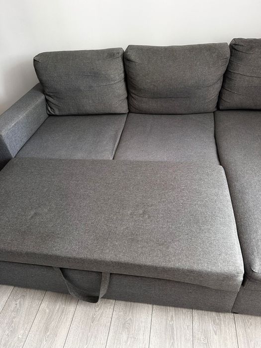 Canapea in L extensibila gri