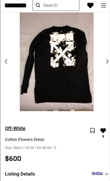 Удлинённый лонг Off-White SS19 flowers