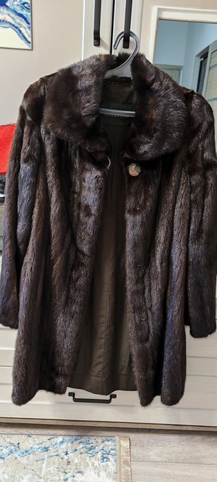 Норковая шуба, коричневая