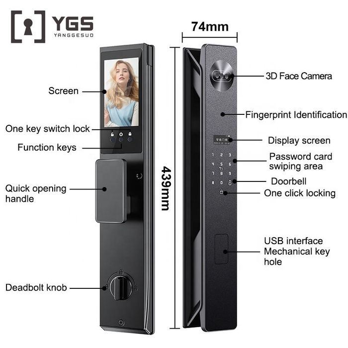 Умный замок, Электронный замок, Для любой двери, Smart lock, Face id