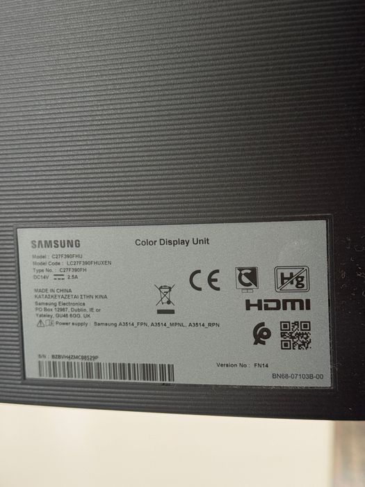 Monitor LED Curbat Samsung LC27F390FHUXEN