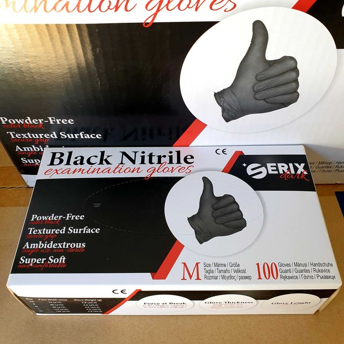 Черни еднократни нитрилни ръкавици нитрил