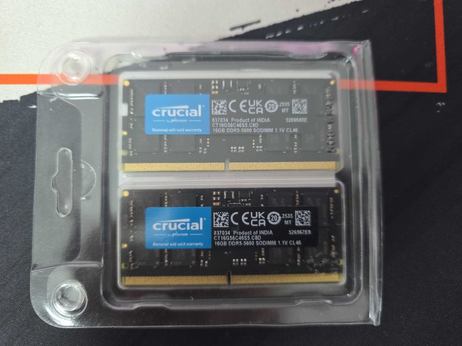 Kit 32GB DDR5 SODIMM Crucial 5600MT/CL46