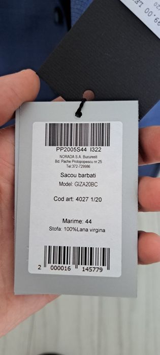 Sacou barbati Seroussi - albastru